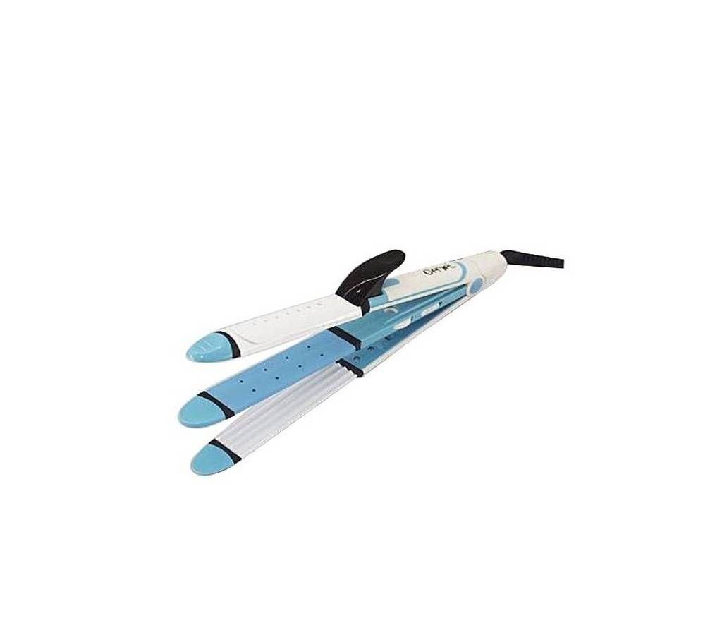 Gemei GM-2921 Hair Straightener - White and Blue