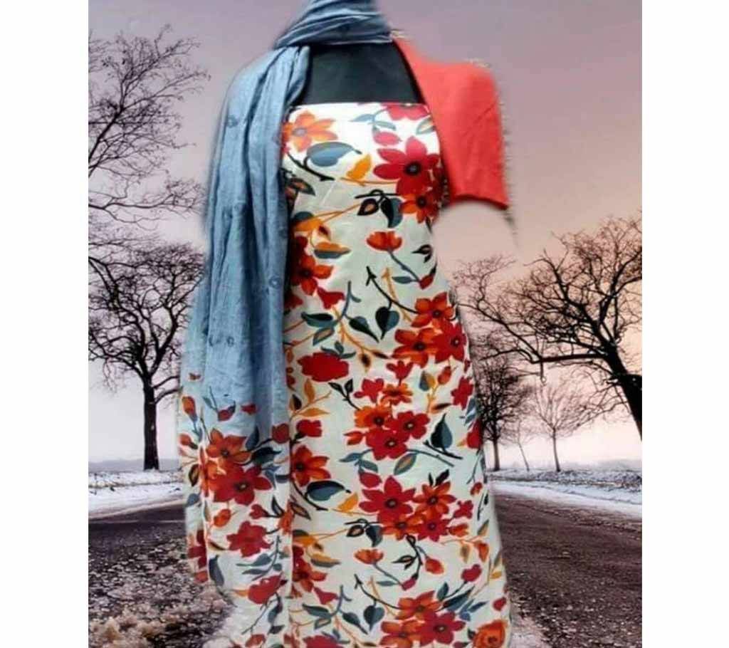 Unstitched block printed cotton replica salwar kameez seblock-611
