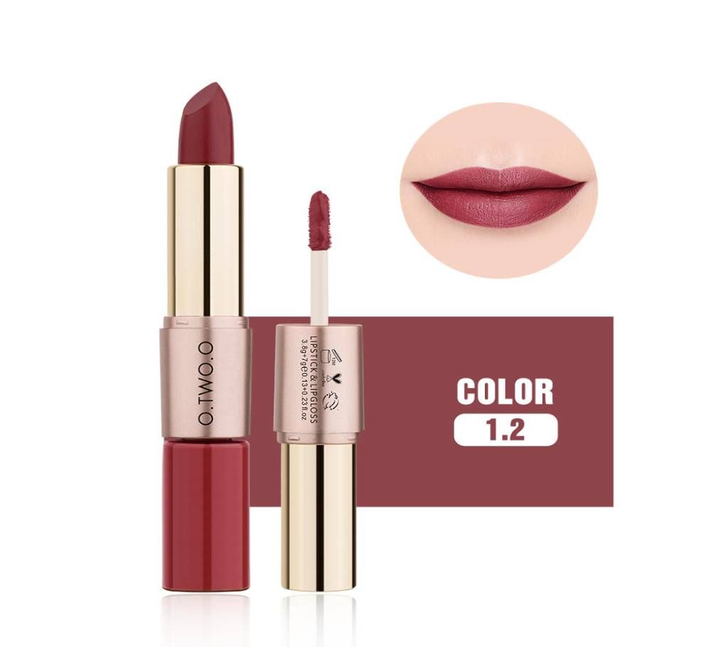 O.TWO.O 2 in 1 Matte Lipstick - Shade 12 China