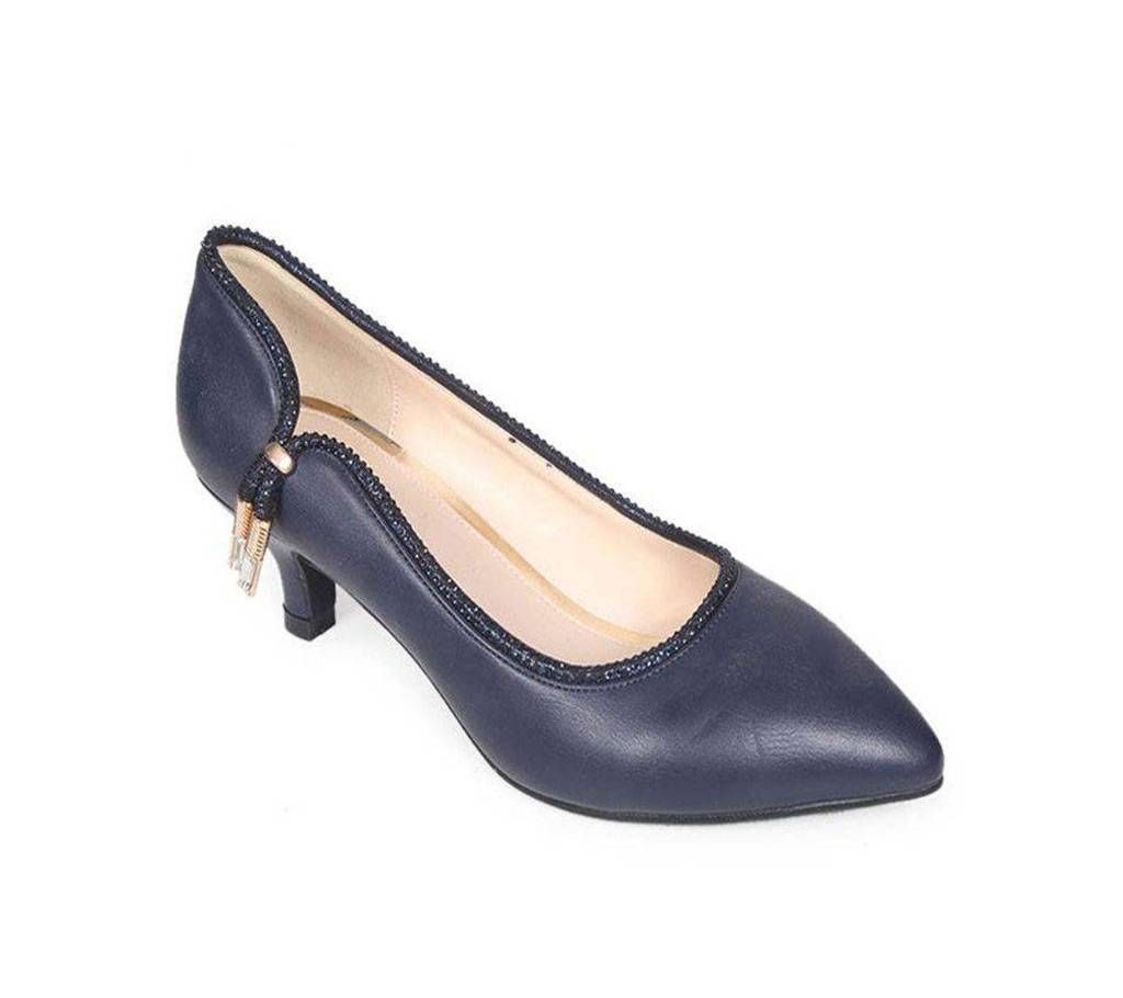 Moochie Dark Blue Leather Ladies Heel
