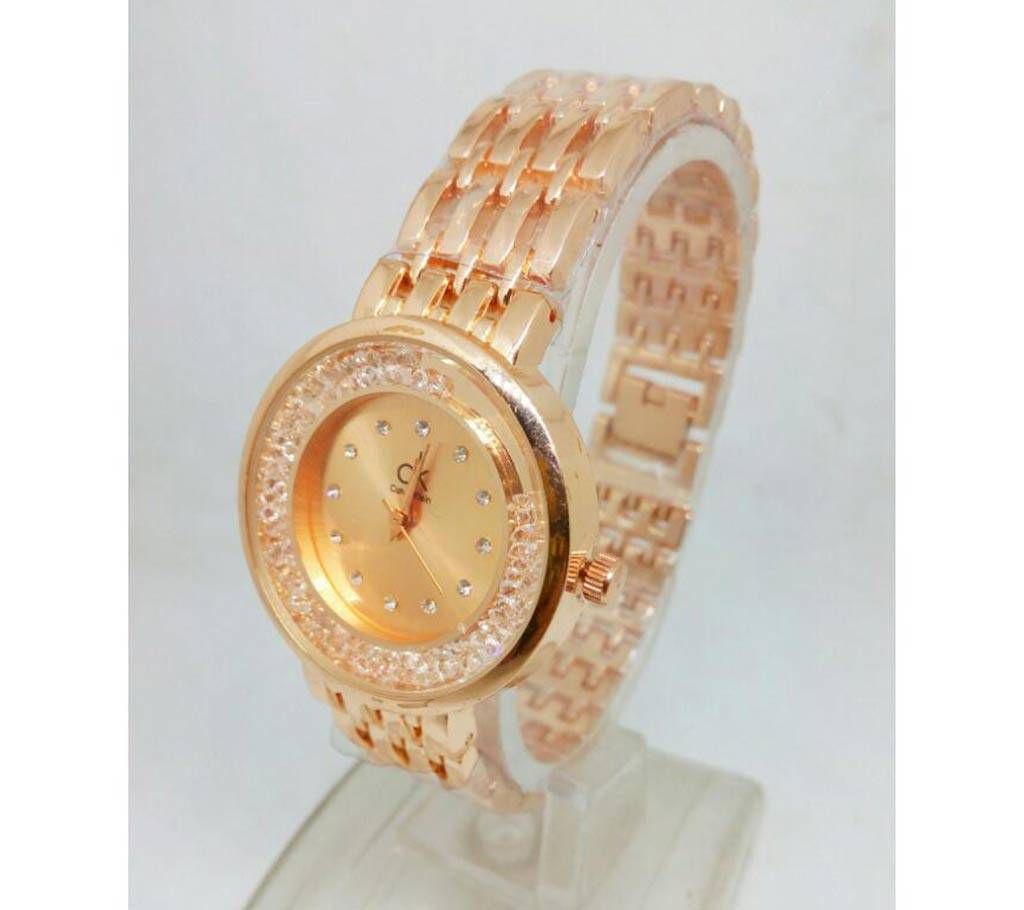 Metal Rose gold Ladies Watch 