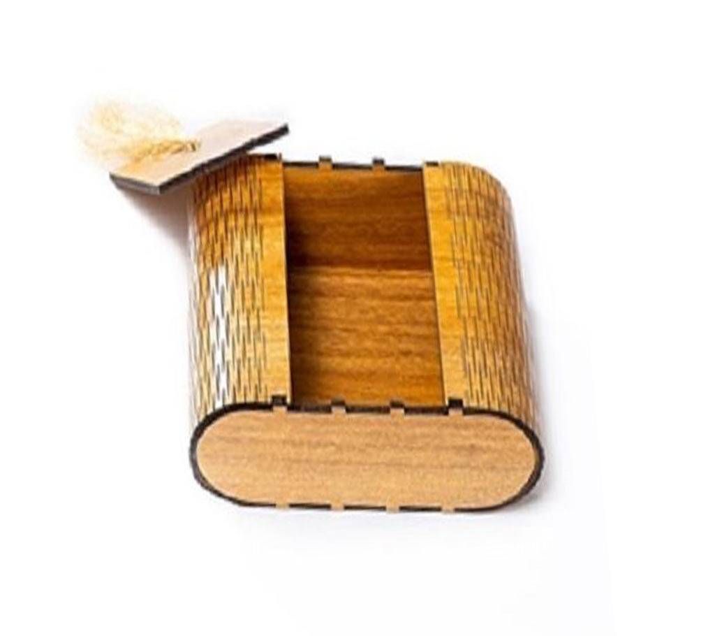 wooden ornaments box round