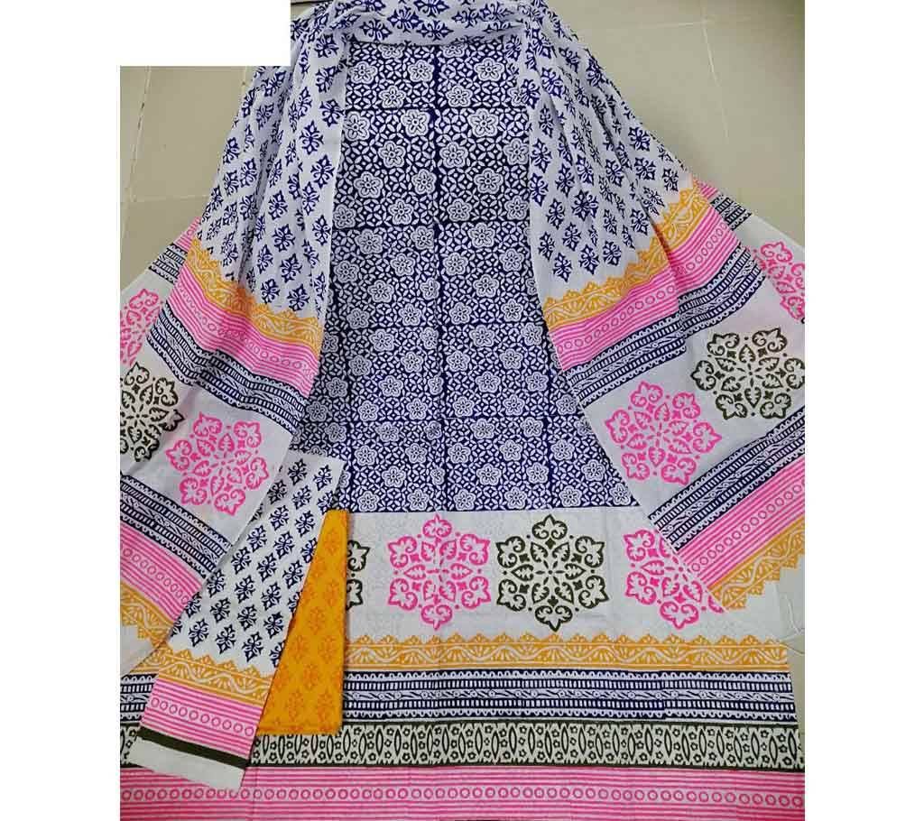 Cotton Block 3piece with Shuti Orna- 463