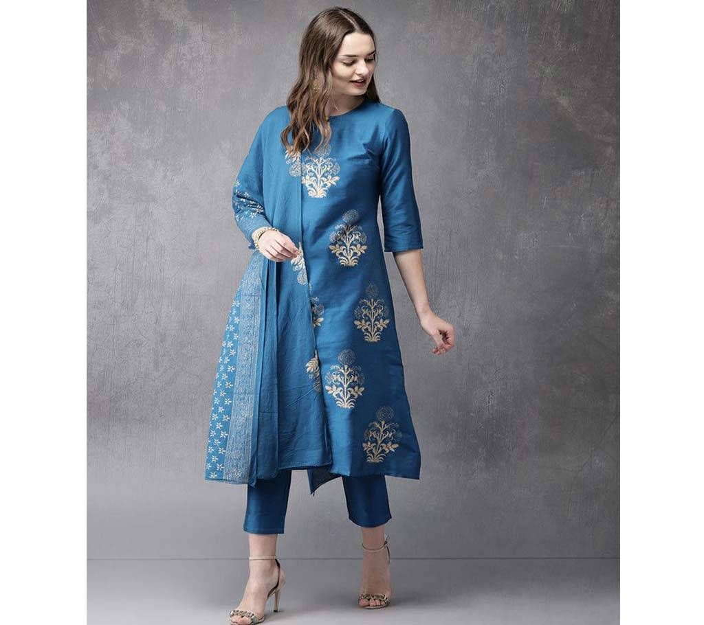 Unstitched Block Printed Salwar Kameez for Women