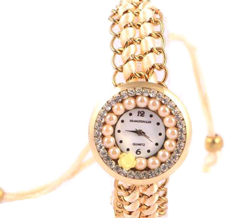Ladies Bracelet type wrist Watch-Gold