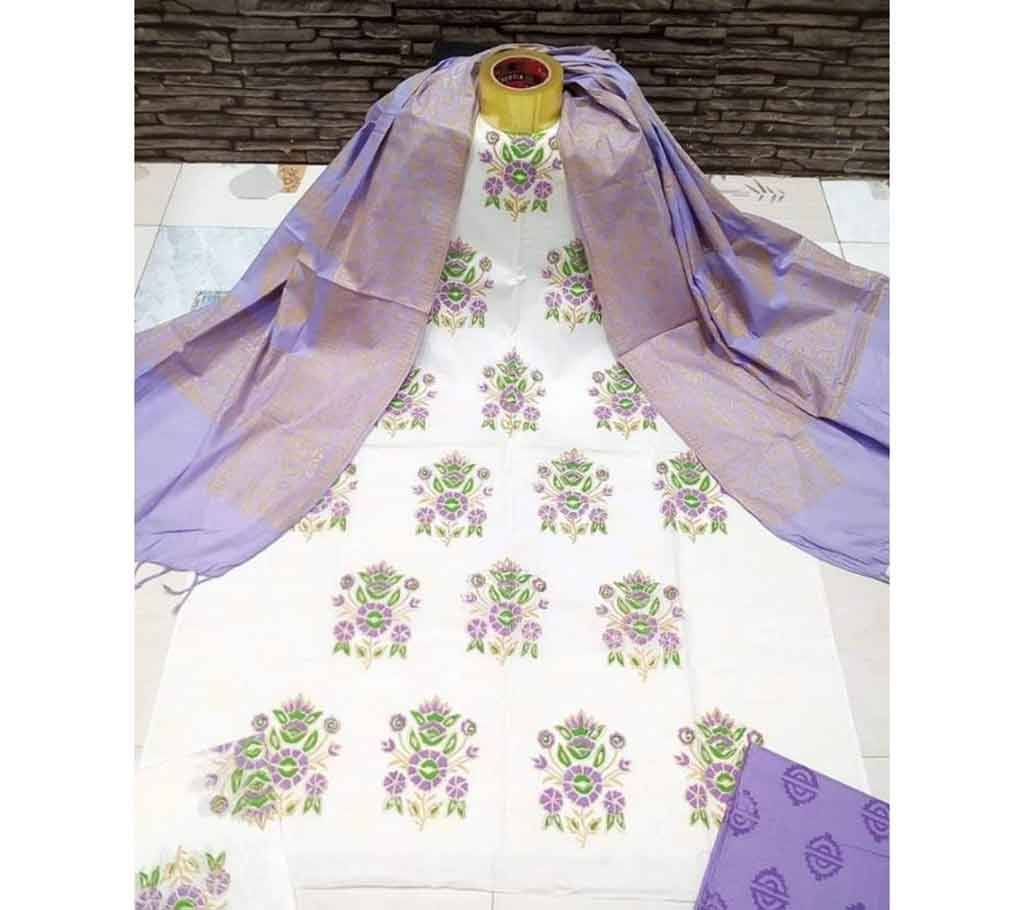 blocUnstitched block print three piece