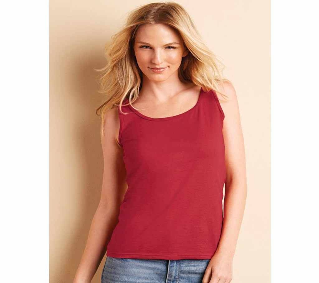 Red Cotton Tank Top For Women