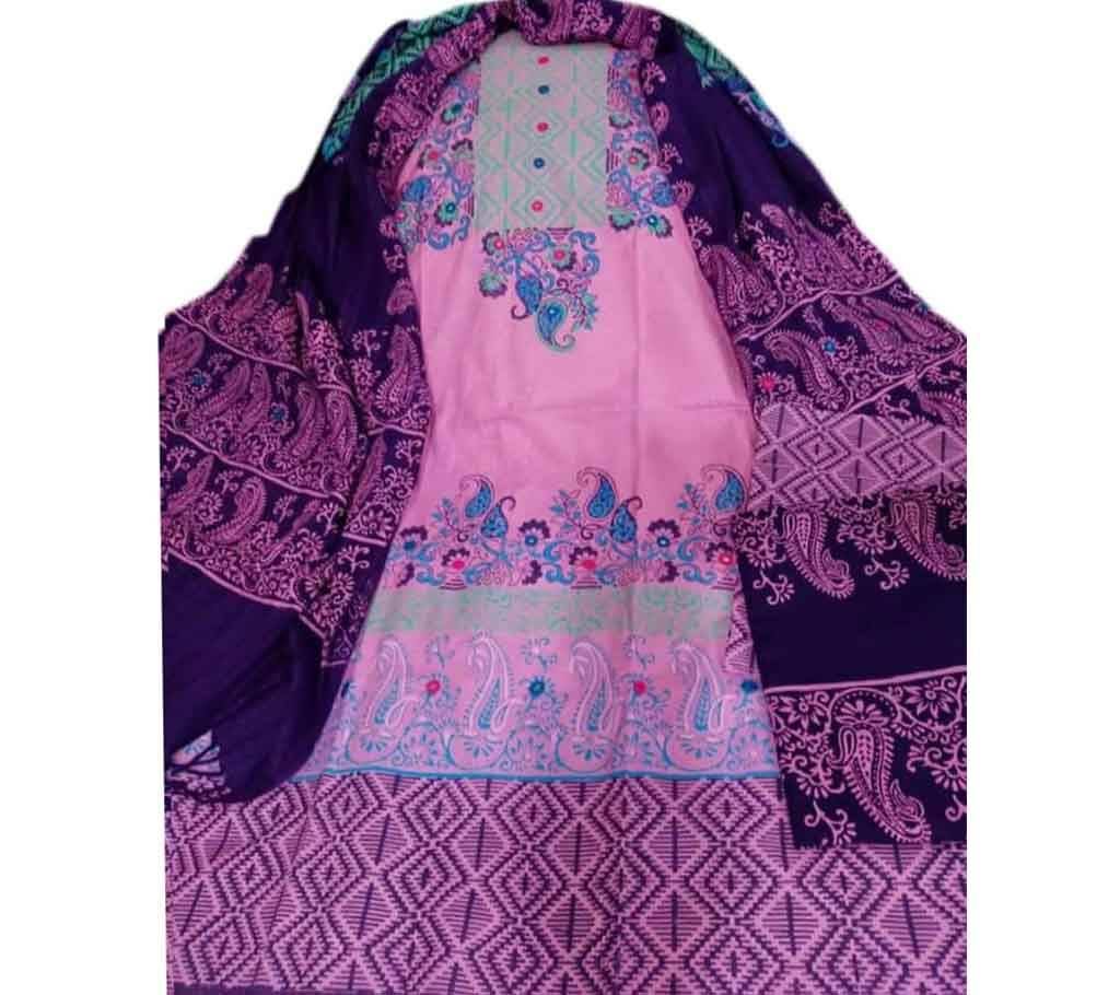 Unstitched Block Printed Three-Piece 09