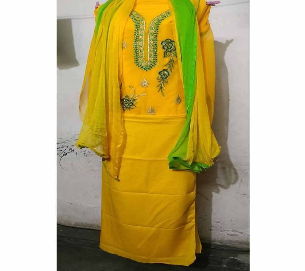 Gorgette Embrodury 3pc Salwar Kamiz for women