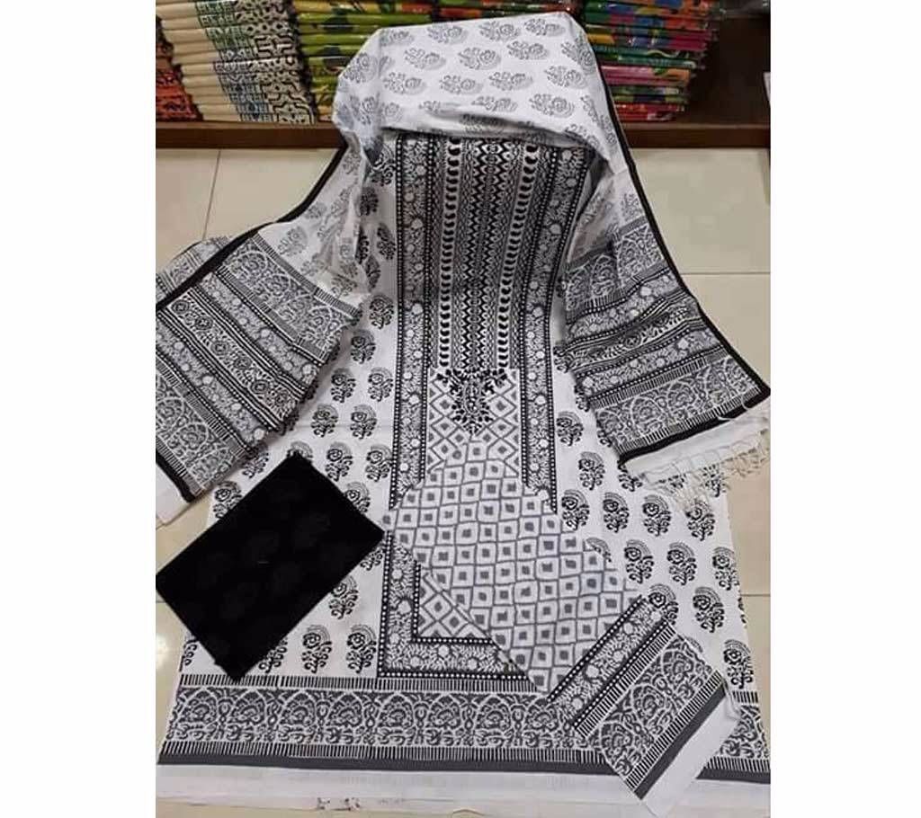 Unstitched Block Printed Cotton Salwar
