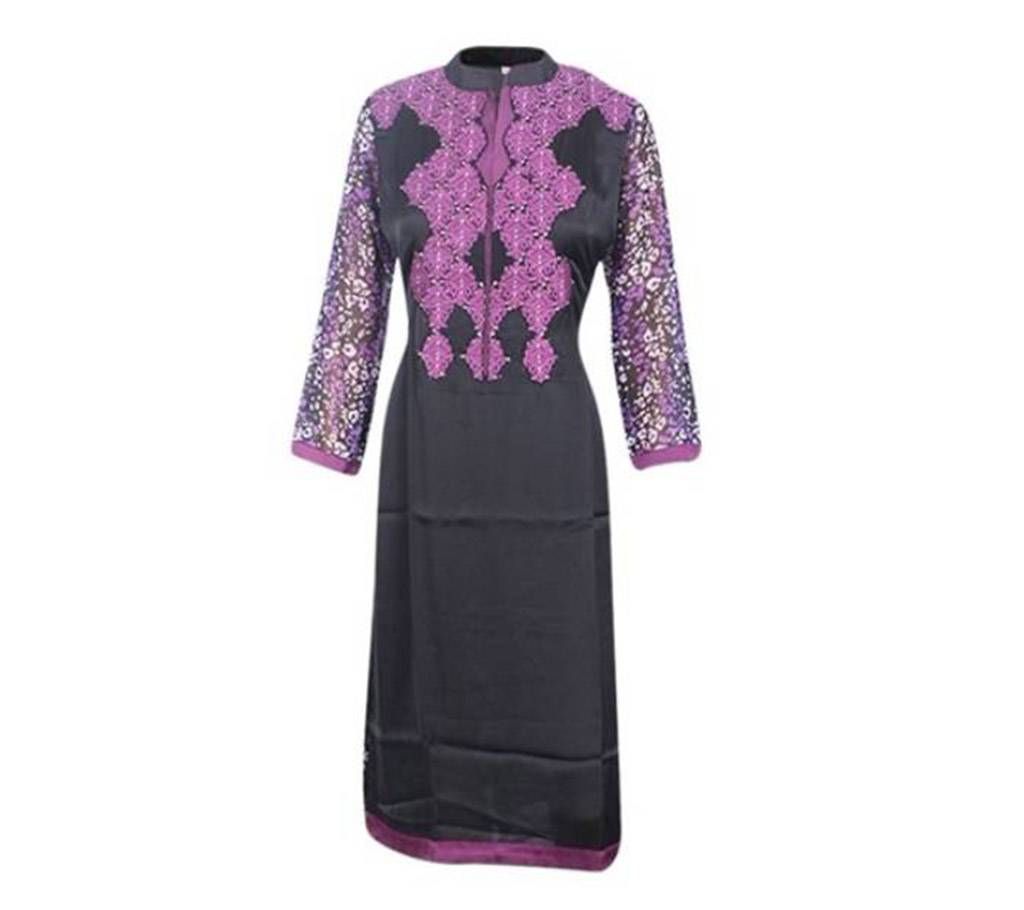 Black and Purple Cotton Kurti