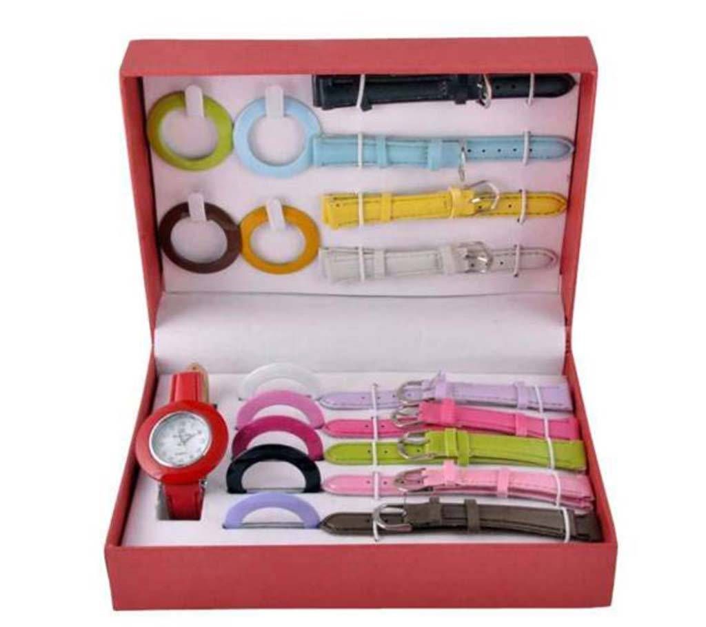 10 in 1 changeable ladies wrist watch 