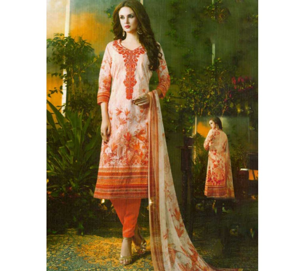 Semi-Stitched Organdy Embroidery Three Piece