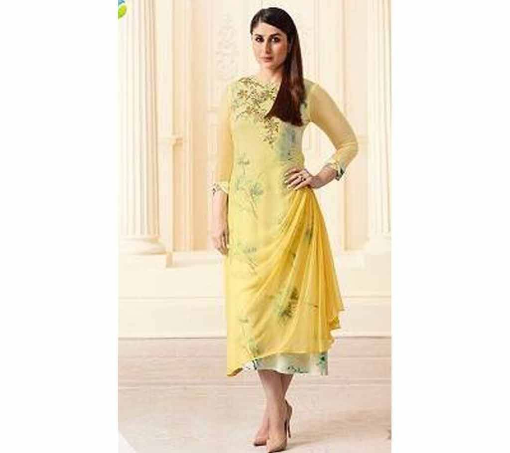Double Layered Kurti in Yellow