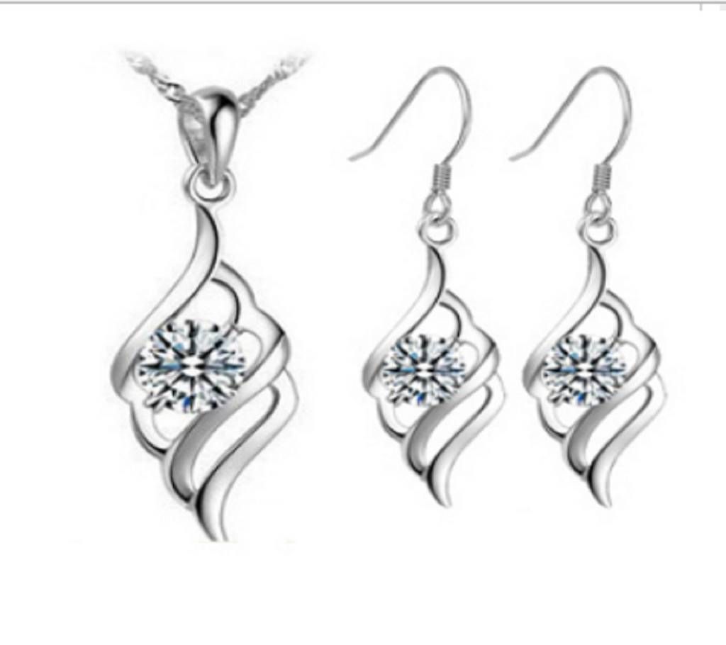 Korean style Silver color Pendant Set