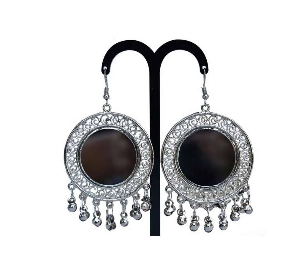 Antique Sliver Plated Multicolor Earrings with White Pearl
