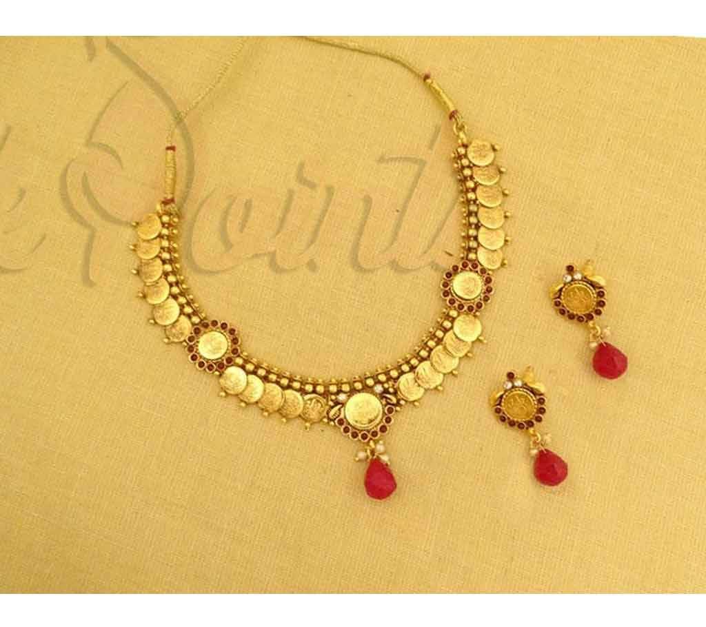 COIN STYLE TRADITIONAL SOUTH INDIAN NECKLACE SET (by Pink Point - CN-1-70)