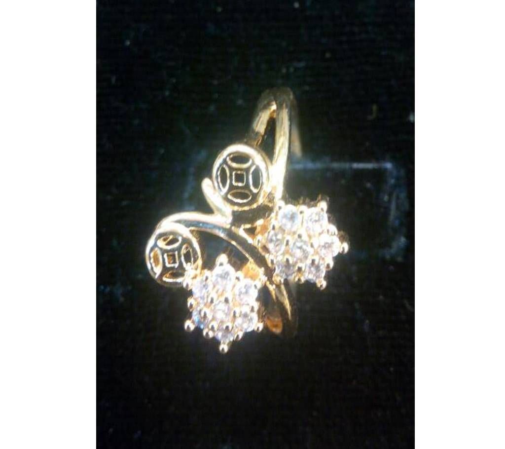 Ladies Gold Plated Stone Finger Ring