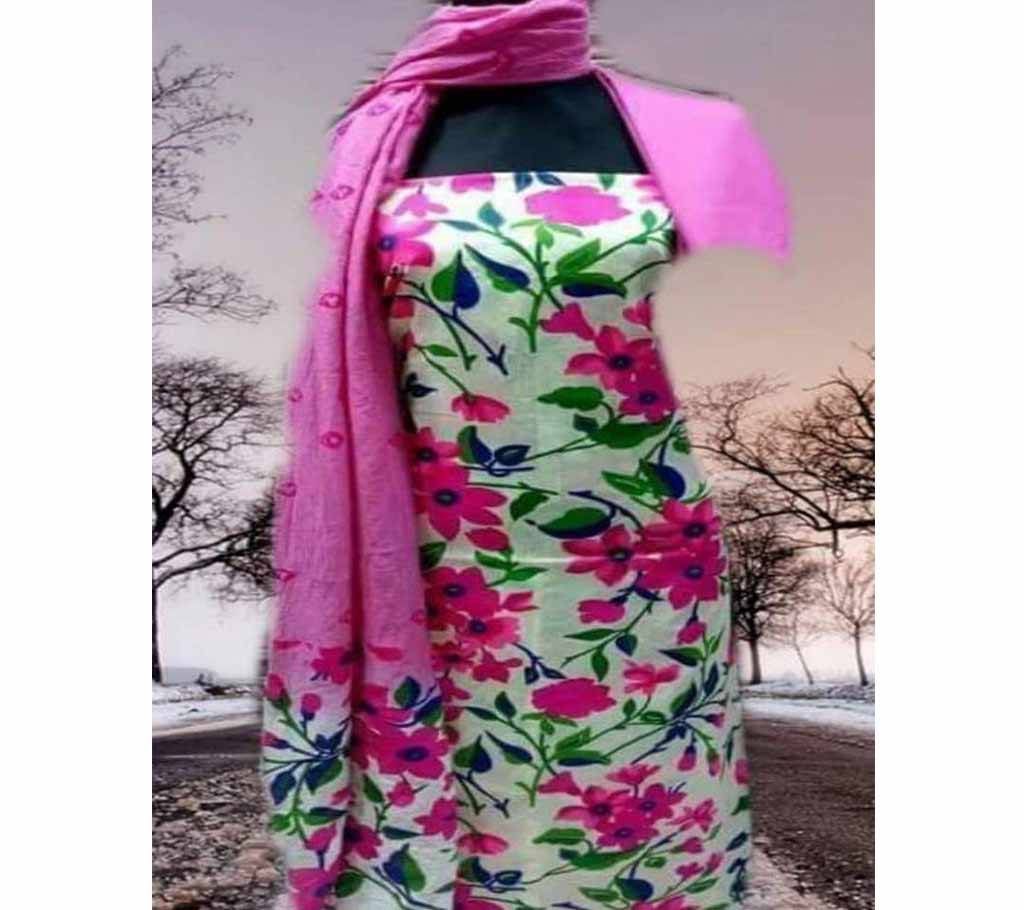 Unstitched block printed cotton replica salwar kameez seblock-612