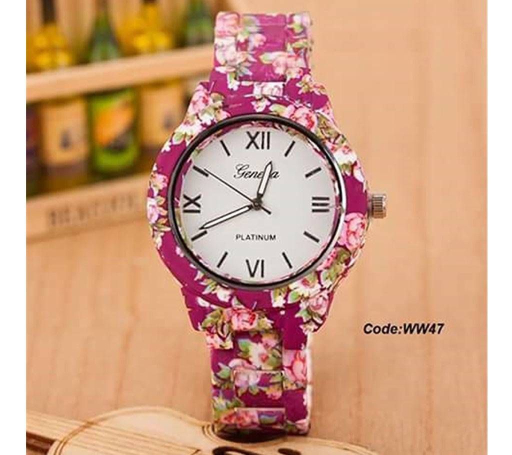 floral printed watch
