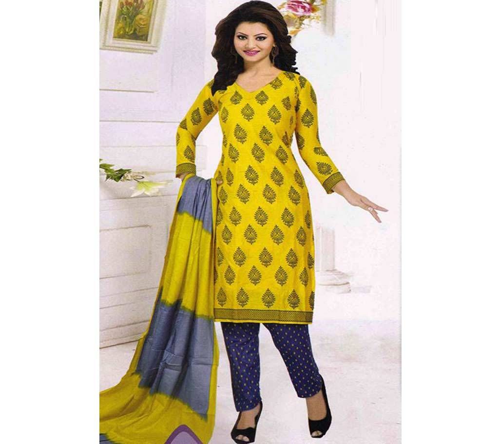 Unstitched Printed Cotton Three Piece - Copyc