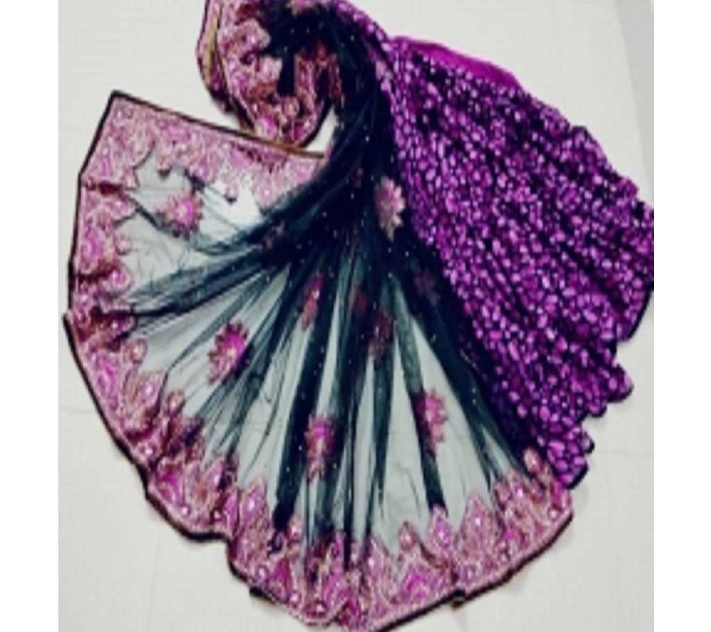 half tissue and Half silk with karchupi in halk sharee
