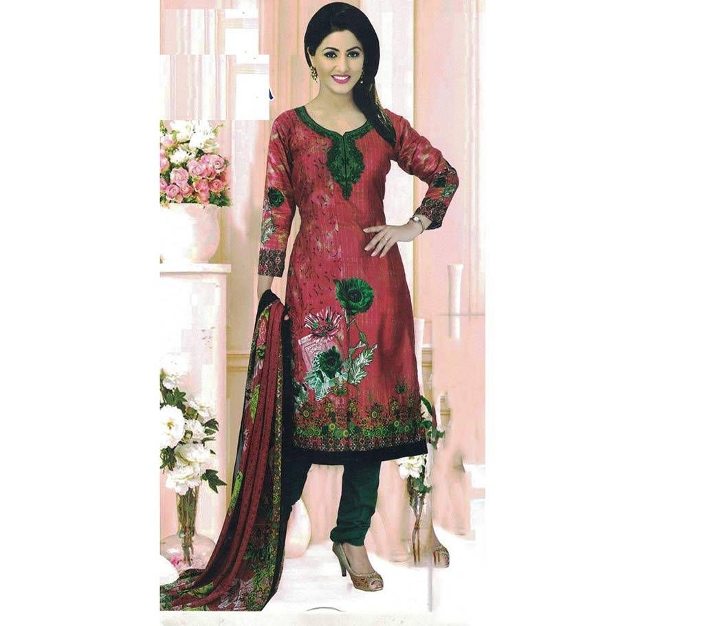 Un stitched printed cotton three piece- copy 