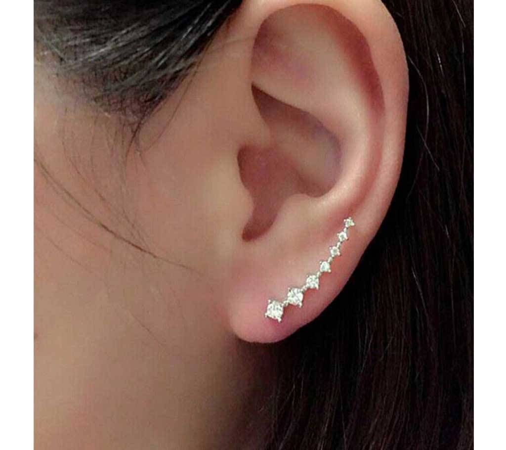 1 Pair Rhinestone Crystal Earrings Ear Hook Stud Jewelry Sliver