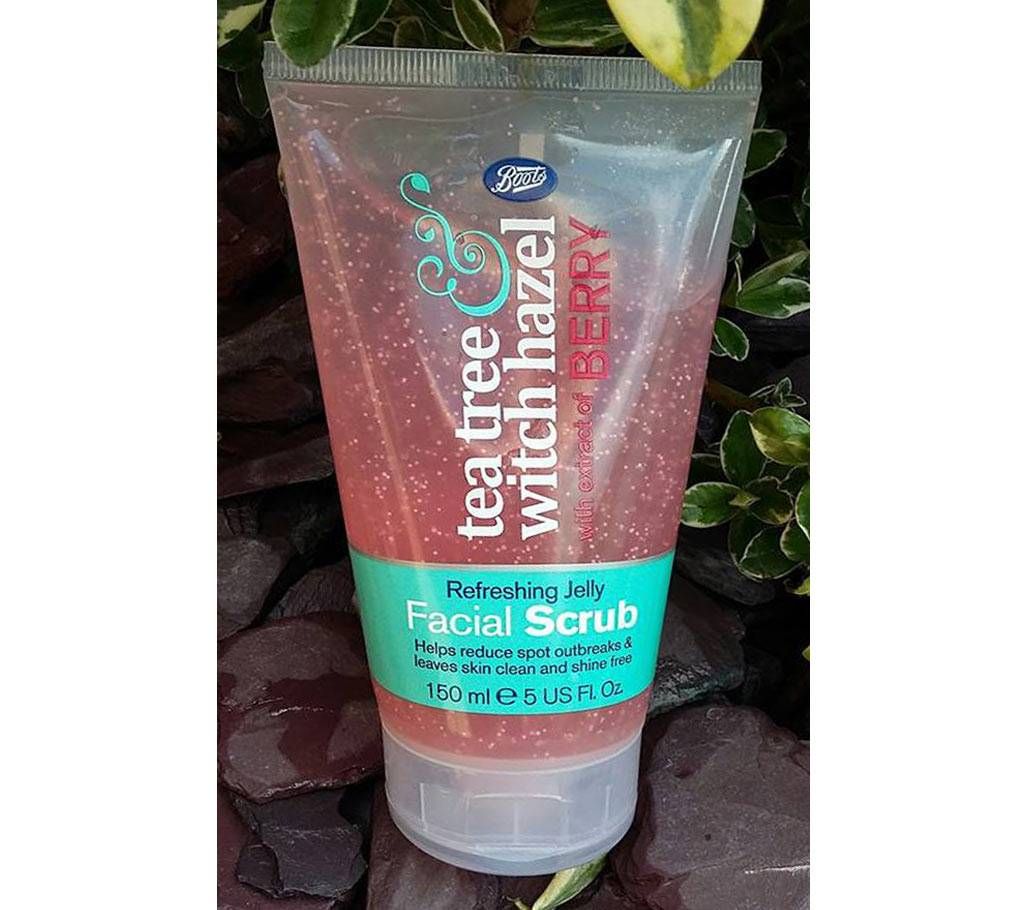 Boots Tea Tree Witch Hazel With Extract of Berry Refreshing Jelly Facial Scrub 150ml - UK 
