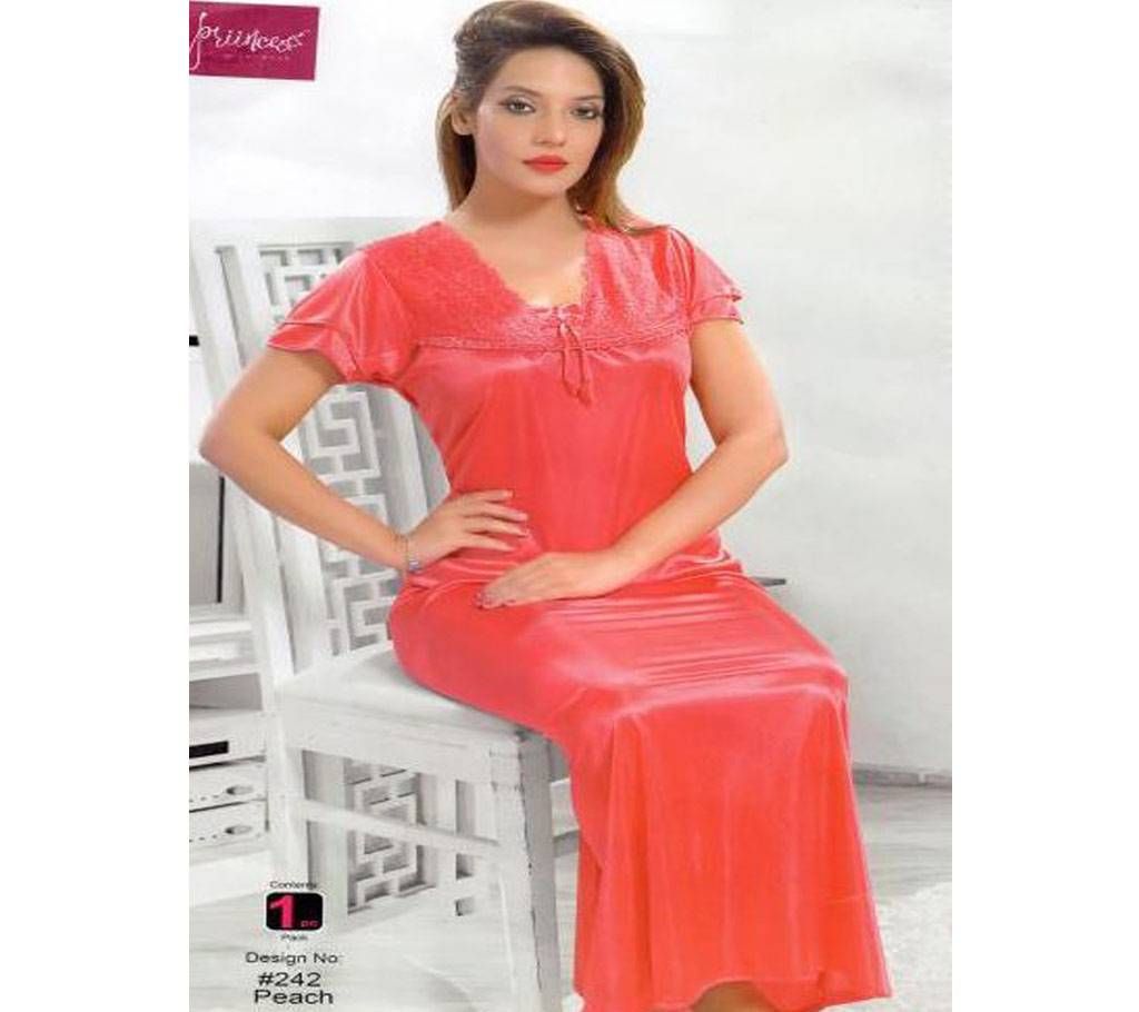 Stylish One Part Nighty-242 Peach