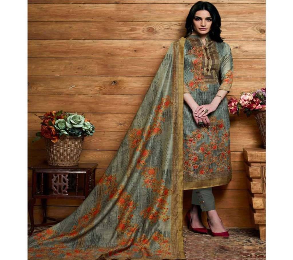 Anjolie Unstitched Cotton Three Piece -1085