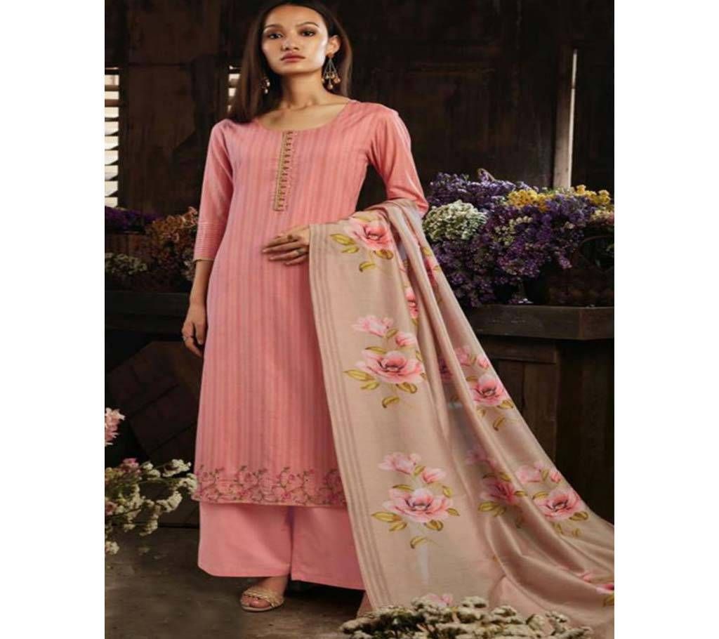 Ganga Unstitched Cotton Three Piece 7409