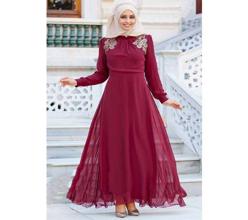 Red Georgette Borka For Women