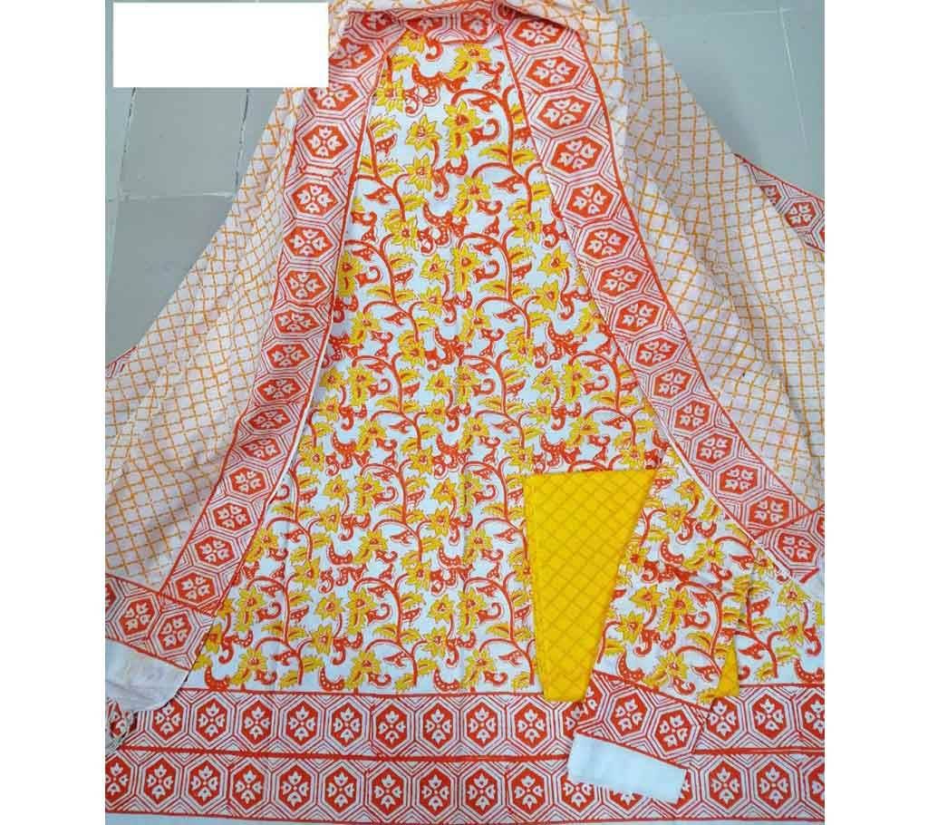 Cotton Block 3piece with Shuti Orna- 490