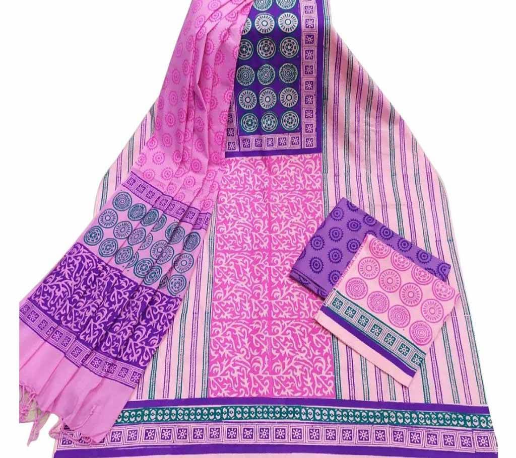 Unstitched Block Printed Cotton Salwar kameez st-22