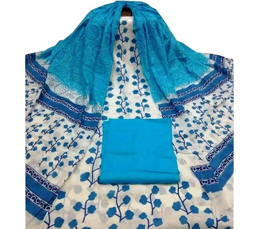 Unstitched skin printed cotton salwar kameez fs-71