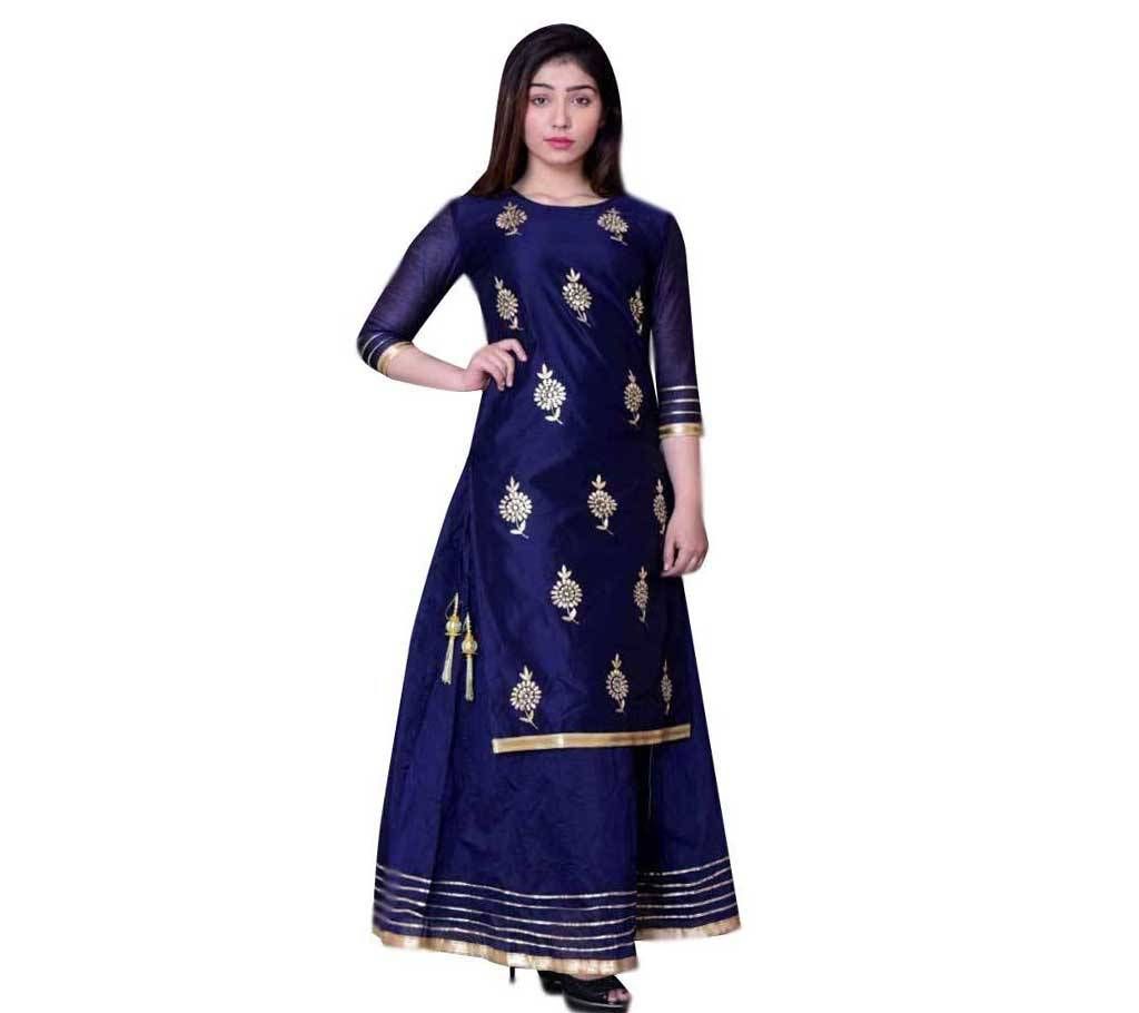 Unstitched Cotton Block 3Pcs 17 - Navy Blue - ORP