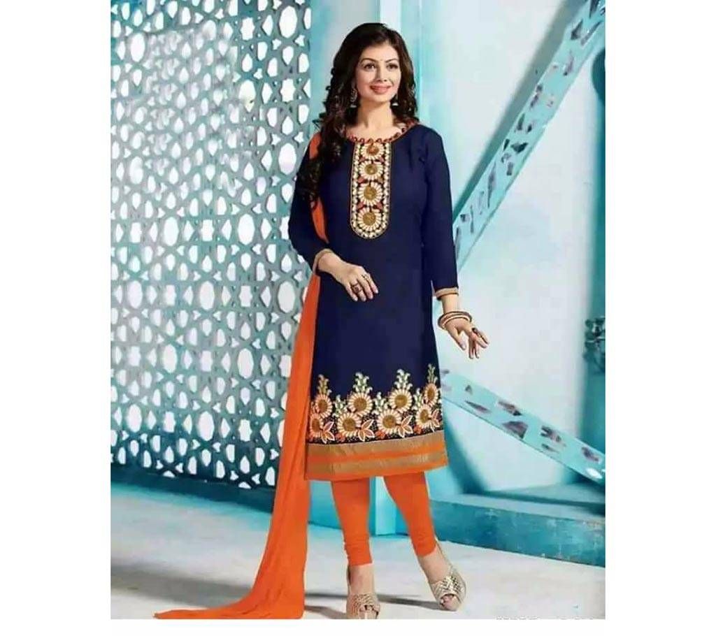 Embroidery work Un stitched cotton three piece- copy 