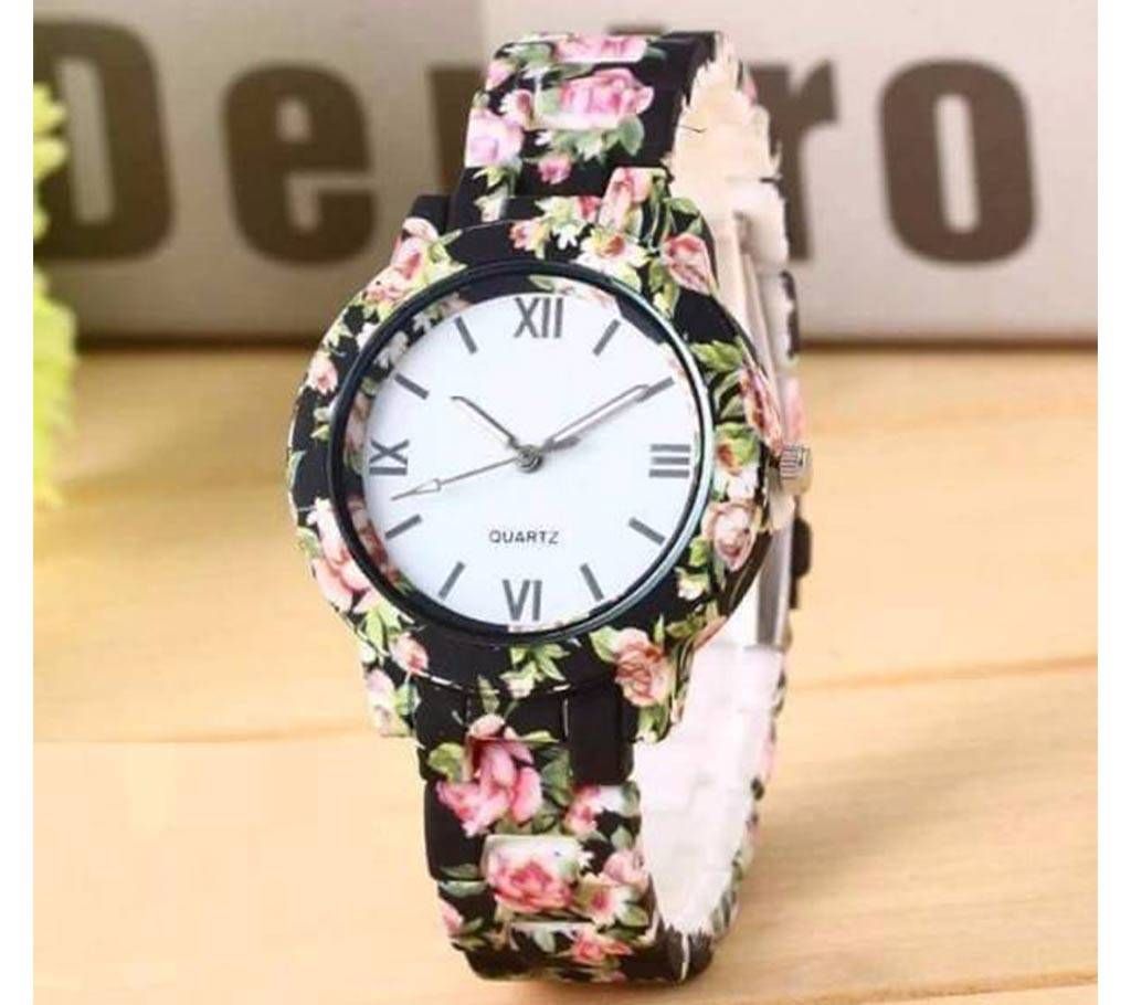 Floral Print Ladies Wristwatch