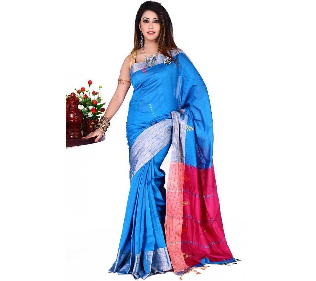 Sky Blue Half Silk Sharee