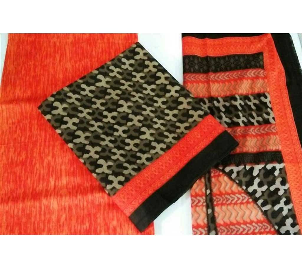 Unstitched Joypuri Cotton Three Piece