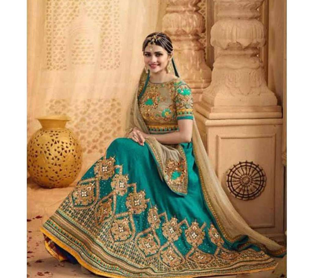 Semi Stitched Georgette Embroidery Lehenga