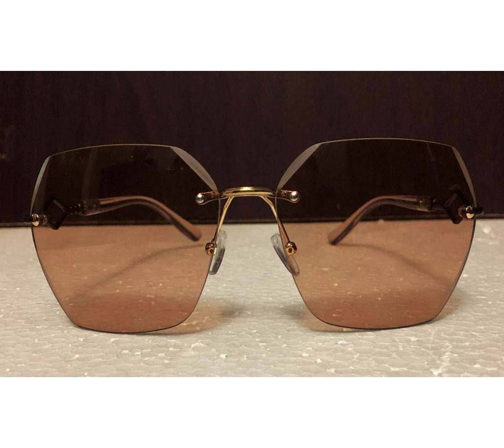 Ladies Rimless Golden Sunglasses