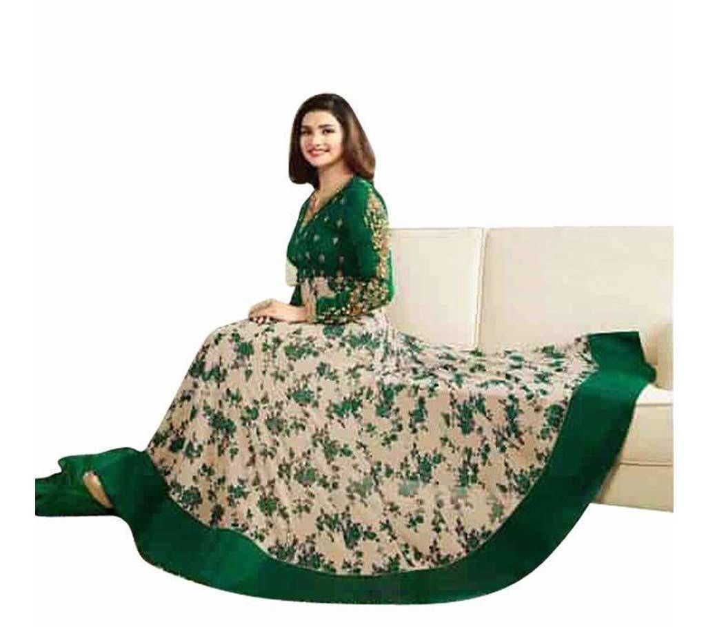 Semi Stitched Georgette Heavy Embroidery Work - Copy
