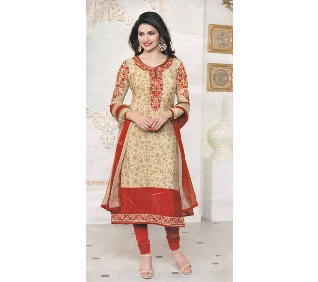 Unstitched Santoon Three Piece With Embroidery Work (Copy)