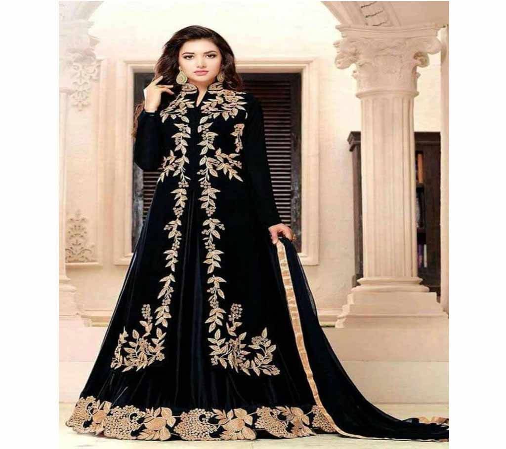 Semi Stitched Georgette Long Suit With Embroidery Work (Copy)