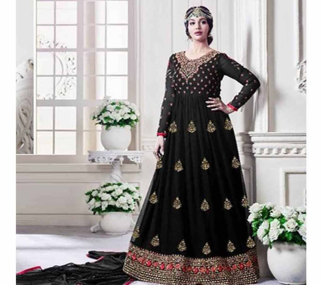 UNSTITCHED GEORGETTE WITH EMBROIDERY WORK FLOOR Touch ANARKALI SALWAR SUIT  ayesha 018