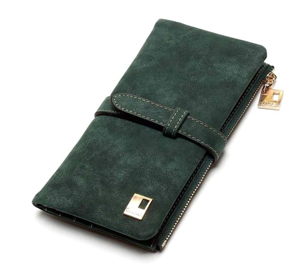 Leather Zipper Long Wallet for Women