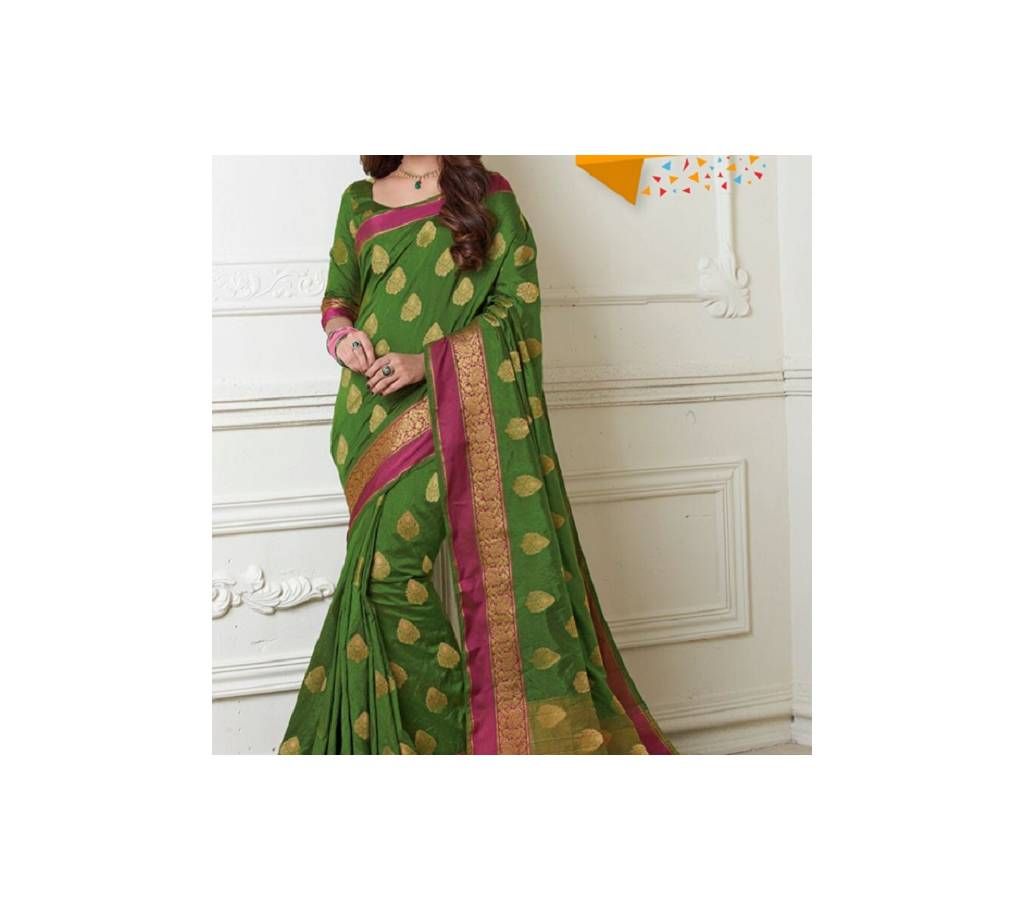 Forest Green Silk Indian Saree