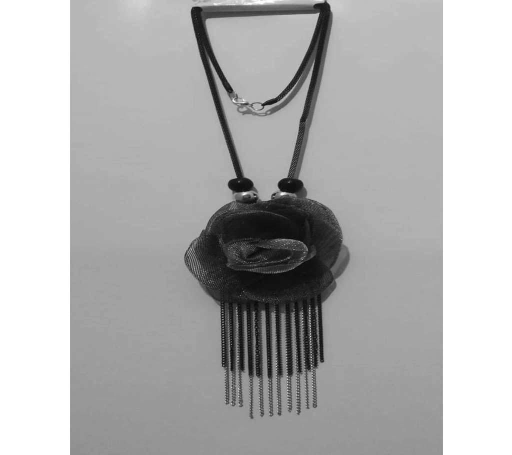 Long Chain Rose Necklace for Women - Gray